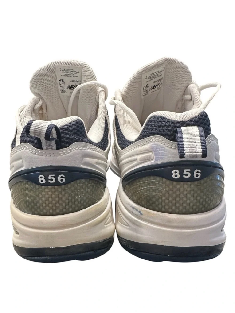 New Balance 856 MX856WN White/Navy Leather Low Top Men's Rollbar Sneakers